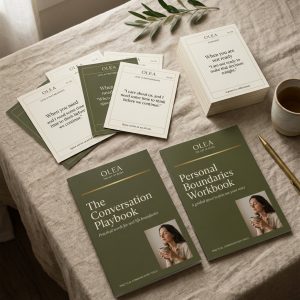 The Art of Saying No boundaries kit, shown printed